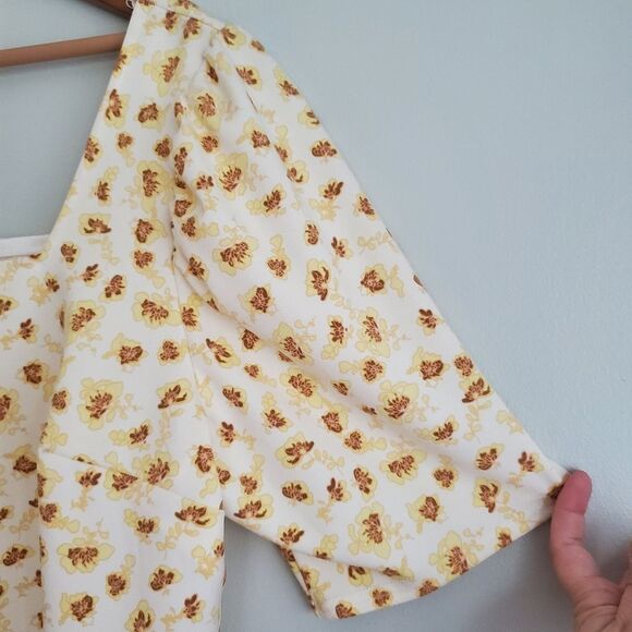 Melloday square neck floral print blouse size 1x - Picture 3 of 6